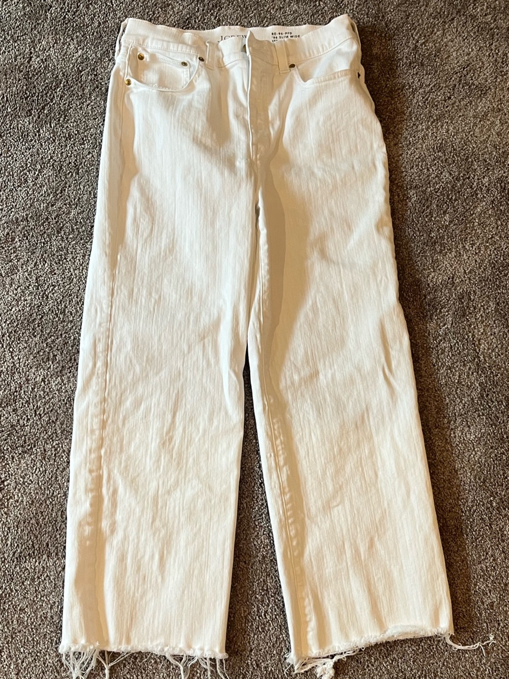 J. Crew White Slim-Wide Jeans Size 28